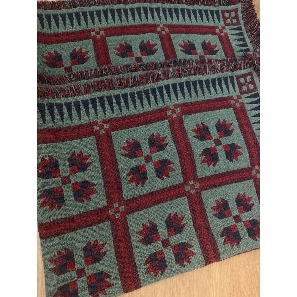 Vintage Southwestern Set Of Two Native American Style Blankets Throw